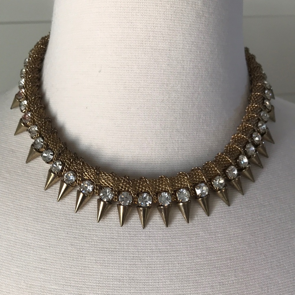 Rhinestone/Chain Metal Holiday Adjustable Necklace